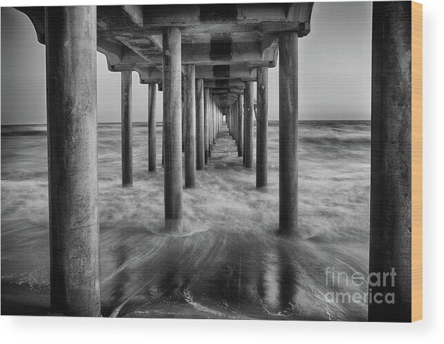 Huntington Beach Pier Wood Print featuring the photograph Path to Heaven by Mariola Bitner