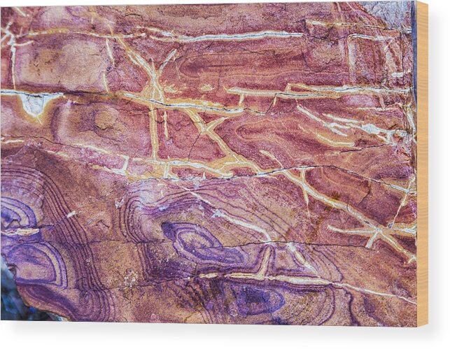 Patterns Wood Print featuring the photograph Patterns in Rock 4 by Kathy Adams Clark