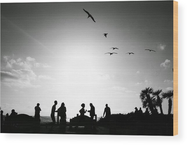 Street Photography Wood Print featuring the photograph PB Sunset by Jeffrey Ommen