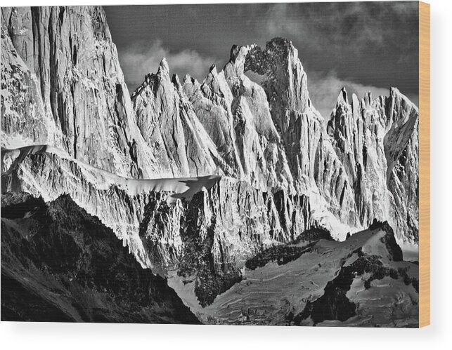 Patagonia Wood Print featuring the photograph Peaks Next To Fitz Roy #2 - Patagonia by Stuart Litoff