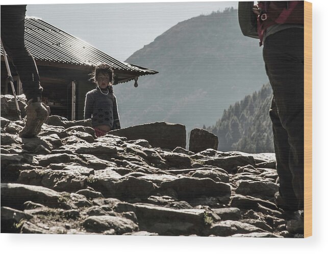 Nepal Wood Print featuring the photograph People Watching by Owen Weber