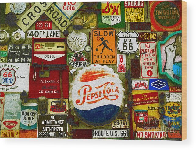 Signs Wood Print featuring the photograph Pepsi and Friends by Ross Lewis