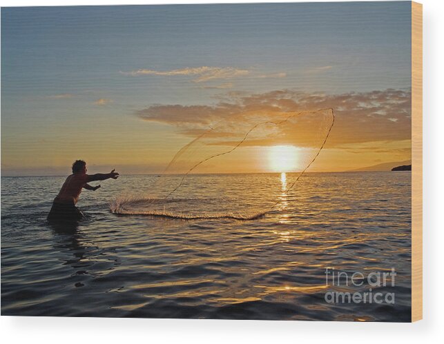 Action Wood Print featuring the photograph Perfect Throw by David Olsen