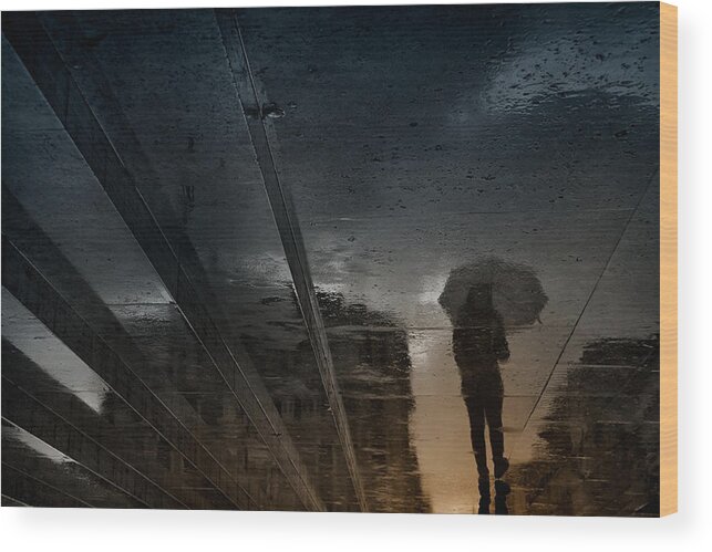 Street Wood Print featuring the photograph Perhaps The Good Weather Arrives. by Antonio Grambone