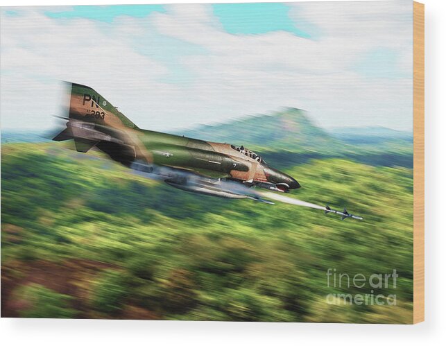 F-4 Wood Print featuring the digital art Phantom Cometh by Airpower Art