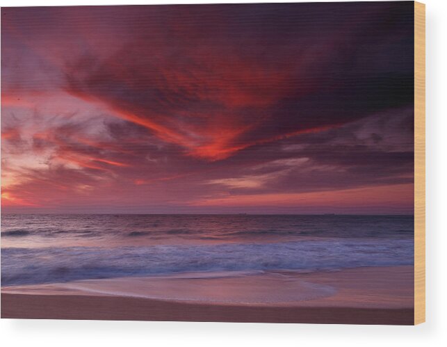 Sunset Wood Print featuring the photograph Phoenix in Flight by Robert Caddy