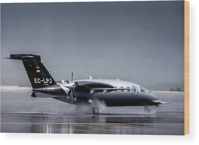 Avion Wood Print featuring the photograph Piaggio P-180 Avanti by Hernan Bua