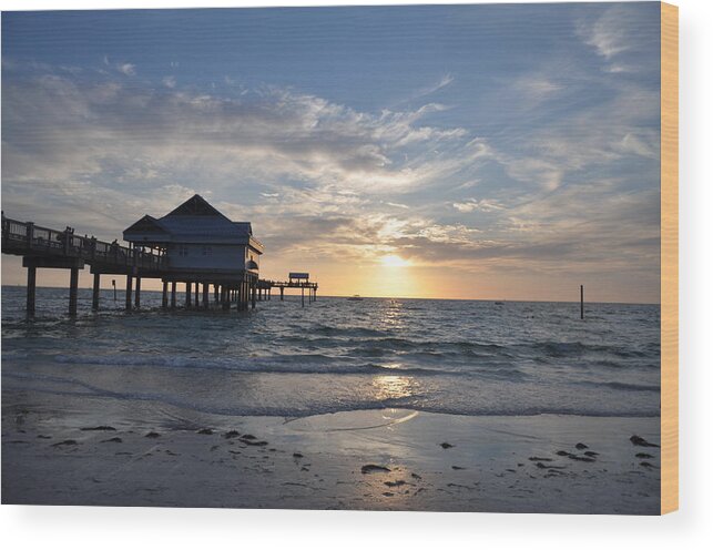 Pier 60 At Clearwater Beach Florida Wood Print featuring the photograph Pier 60 at Clearwater Beach Florida by Bill Cannon
