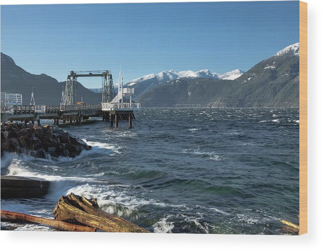 Alex Lyubar Wood Print featuring the photograph Pier in the Bay by Alex Lyubar