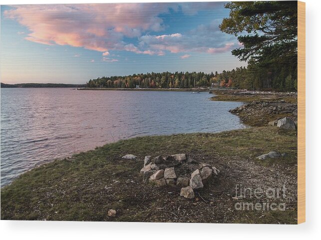 Maine Wood Print featuring the photograph Pink Clouds by Karin Pinkham