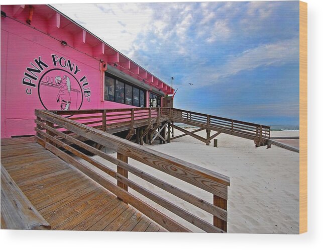Fairhope Wood Print featuring the photograph Pink Pony by Michael Thomas