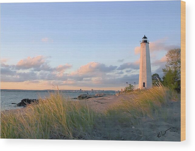 Lighthouse Wood Print featuring the photograph Pinkish Lighthouse by Karol Livote