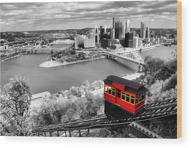 Pittsburgh Skyline Wood Print featuring the photograph Pittsburgh From The Incline by Michelle Joseph-Long