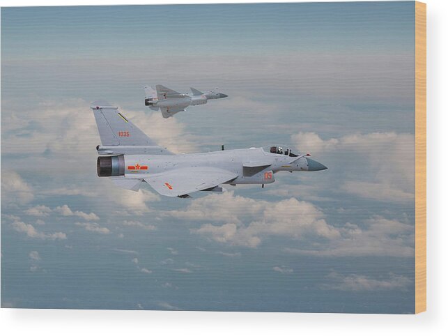 Aircraft Wood Print featuring the photograph PLAAF J10 - Vigorous Dragon by Pat Speirs