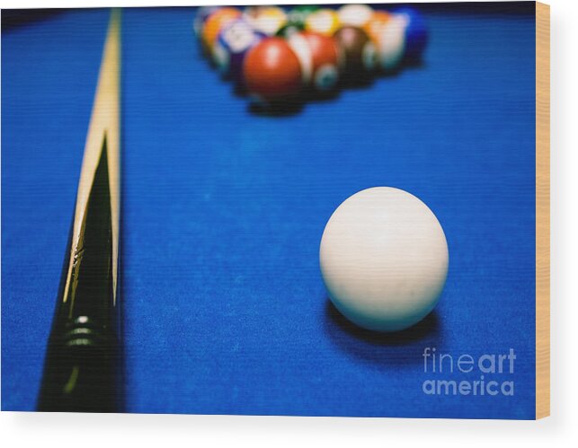 Pool Wood Print featuring the photograph 8 Ball Pool Table by Andy Myatt