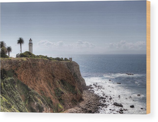 Angeles Wood Print featuring the photograph Point Vicente Lighthouse In Winter by Heidi Smith