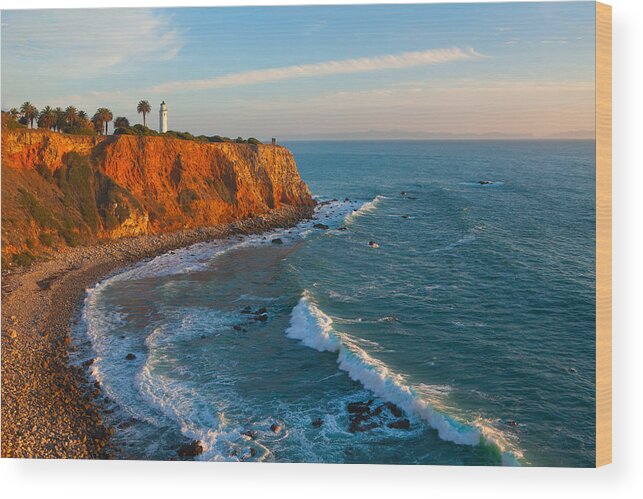 Point Vicente Lighthouse Wood Print featuring the photograph Point Vicente Lighthouse Palos Verdes California by Ram Vasudev