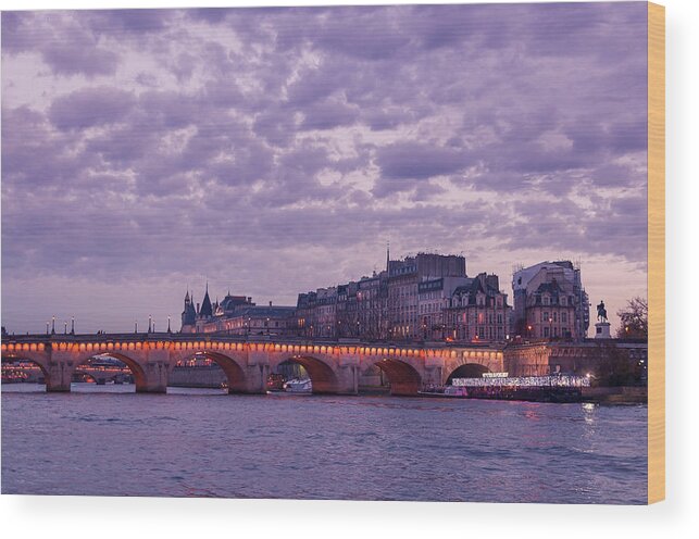 Art Wood Print featuring the photograph Pont Neuf Sunset by Marcus Karlsson Sall