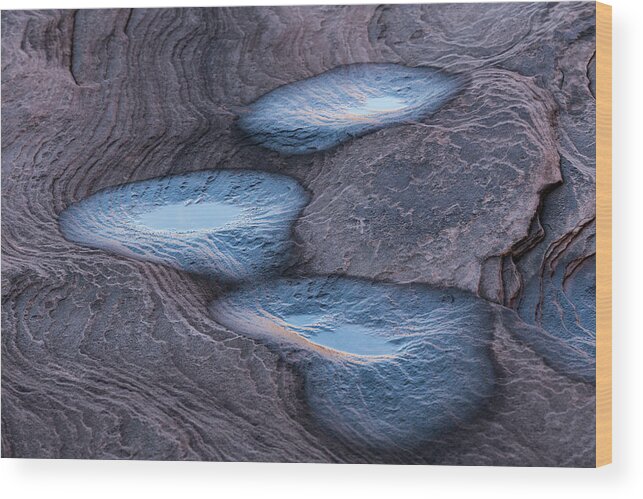 Pools Wood Print featuring the photograph Pooled Blue by Deborah Hughes