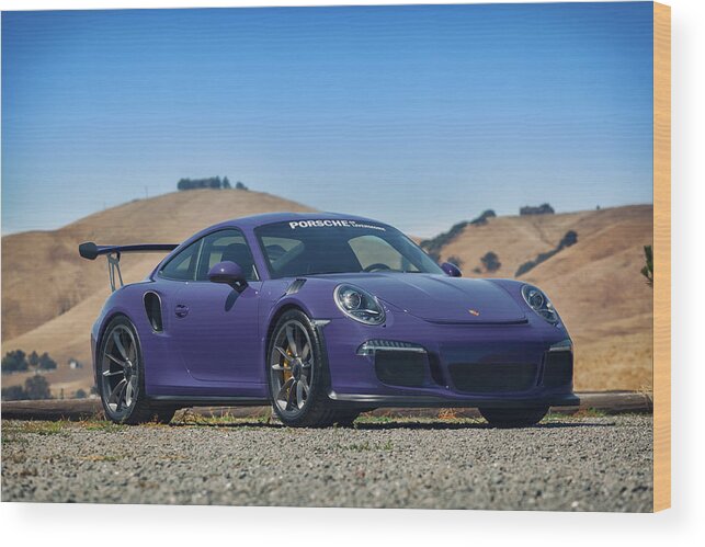 Cars Wood Print featuring the photograph #Porsche #GT3RS #Ultraviolet by ItzKirb Photography
