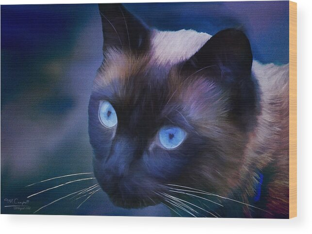 Theresa Campbell Wood Print featuring the photograph Portrait Of Sulley by Theresa Campbell