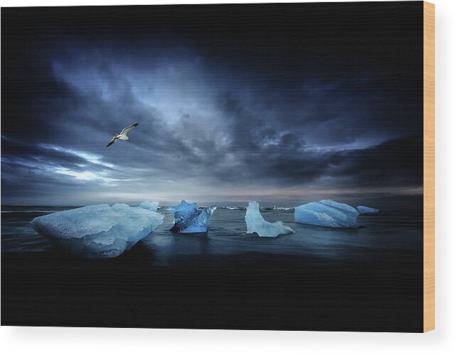 Iceland Wood Print featuring the photograph Postcard From Jokulsarlon by Philippe Sainte-Laudy
