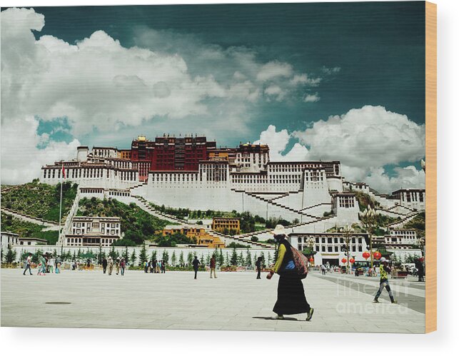 Tibet Wood Print featuring the photograph Potala Palace. Lhasa, Tibet. Yantra.lv by Raimond Klavins