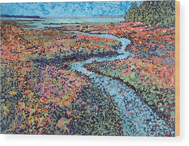 Sea Wood Print featuring the painting Pottery Creek by Michael Graham