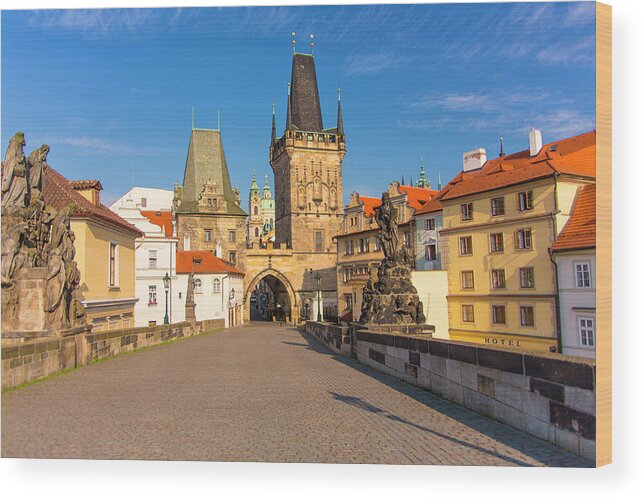 Prague Wood Print featuring the photograph Prague Morning by Nancy Dunivin