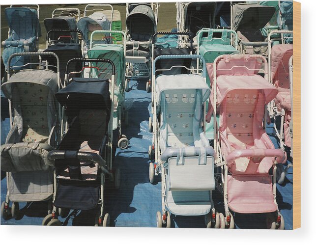 Color Wood Print featuring the photograph Pram Lot by Frank DiMarco