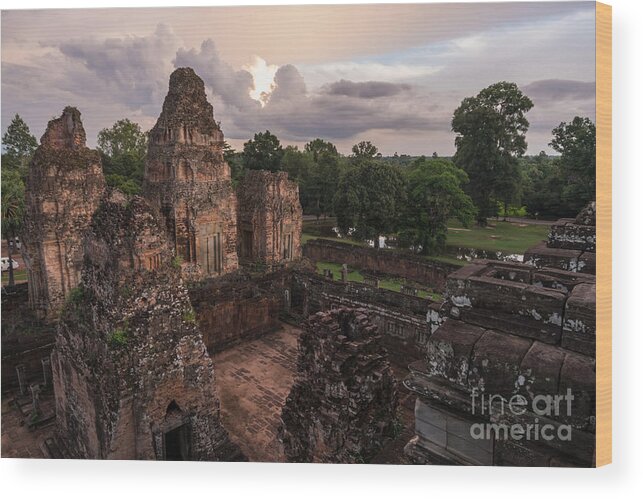 Cambodia Wood Print featuring the photograph Preah Khan Temple Ruins by Mike Reid