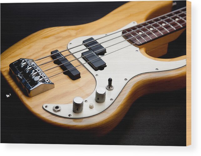 Bass Guitar Wood Print featuring the photograph Precision by Peter Tellone