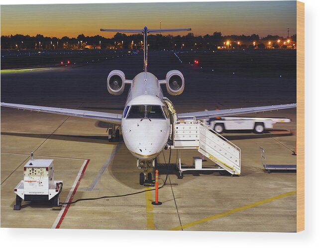 Embraer Wood Print featuring the photograph Preparing for Departure by Jason Politte