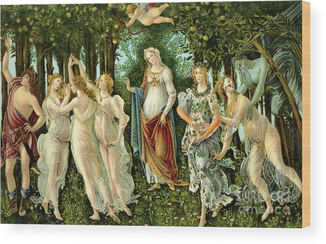 Sandro Botticelli Wood Print featuring the painting Primavera or Spring by Sandro Botticelli