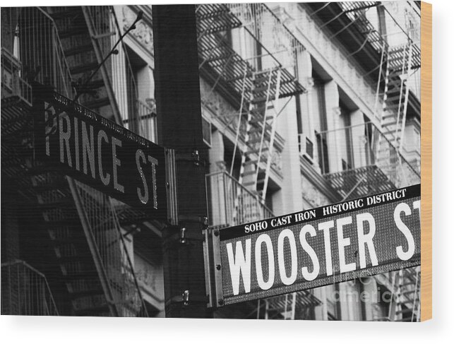 Greenwich Village Wood Print featuring the photograph Prince St Wooster St by Mary Capriole