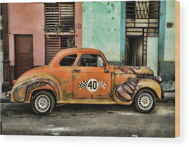 Cuba Wood Print featuring the photograph Psychedelic Cuba by Mary Buck