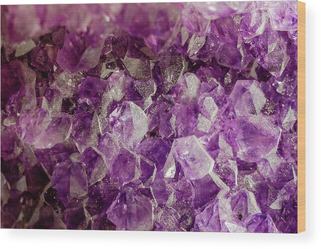 Abstract Wood Print featuring the photograph Purple Amethyst Abstract by Teri Virbickis