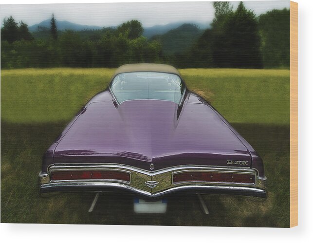 Purple Wood Print featuring the photograph Purple Buick Vintage Car by Enrico Pelos