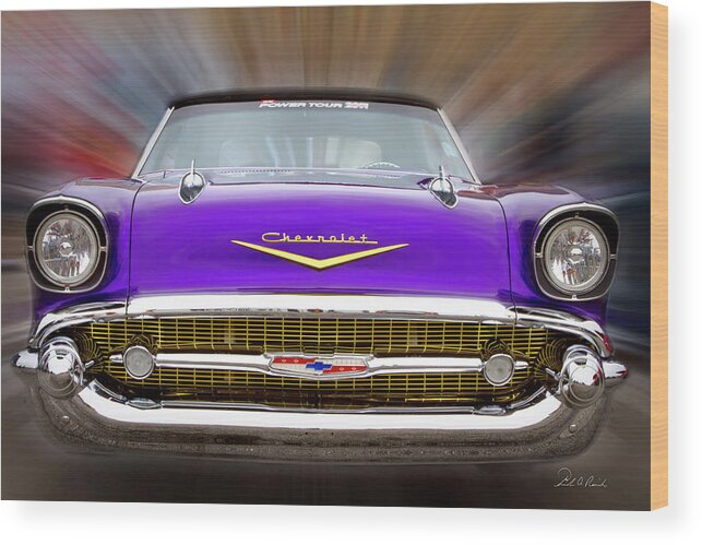 Photography Wood Print featuring the photograph Purple Chevy by Frederic A Reinecke