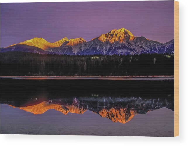 Jasper National Park Wood Print featuring the photograph Pyramid Mountain 2006 01 by Jim Dollar