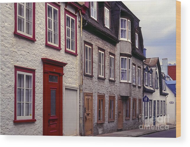 Quebec Wood Print featuring the photograph Quaint City Street by Bob Phillips