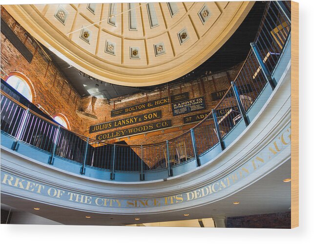 Bolton And Hicks Wood Print featuring the photograph Quincy Market Vintage Signs by SR Green