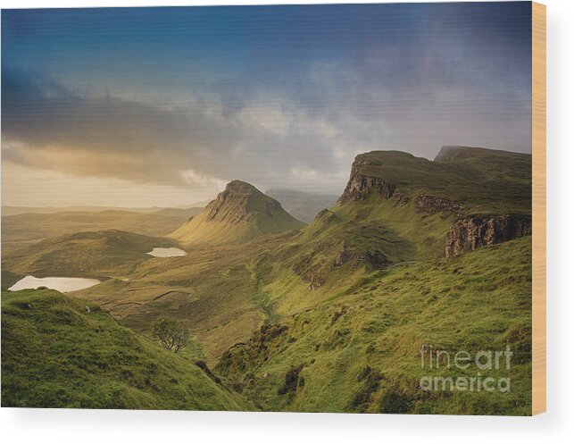 Landscape Wood Print featuring the photograph Quiraing Landscape 5 by David Lichtneker