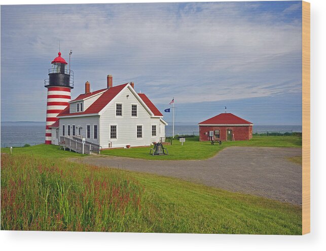 Quoddy Head Lighthouse Wood Print featuring the photograph Quoddy Head Lighthouse by Glenn Gordon