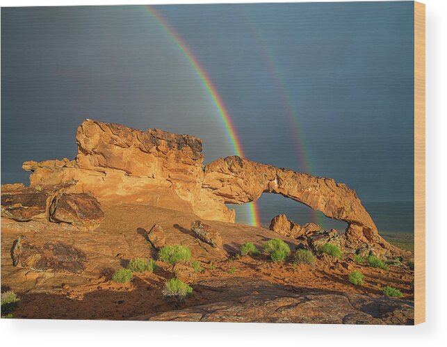 Sky Wood Print featuring the photograph Rainbow Arch by Ralf Rohner