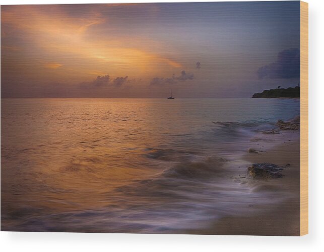 Pristine Wood Print featuring the photograph Rainbow Beach Sunset by Amanda Jones