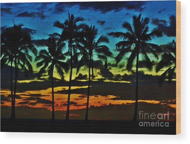 Palms Wood Print featuring the photograph Rainbow Palms by Craig Wood