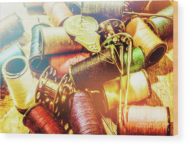 Sewing Wood Print featuring the photograph Rainbow sew by Jorgo Photography
