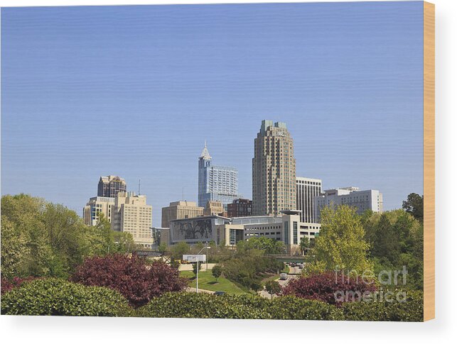 Skyline Wood Print featuring the photograph Raleigh North Carolina by Jill Lang
