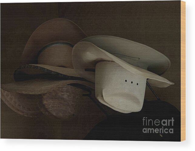 Hats Wood Print featuring the photograph Ranch Hats by Toma Caul